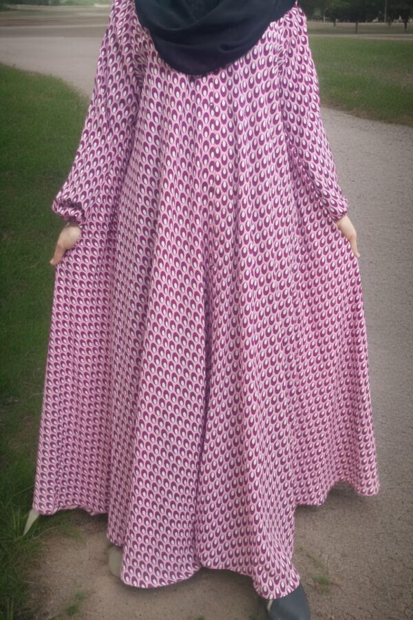 Front Open Printed Abaya - Image 11