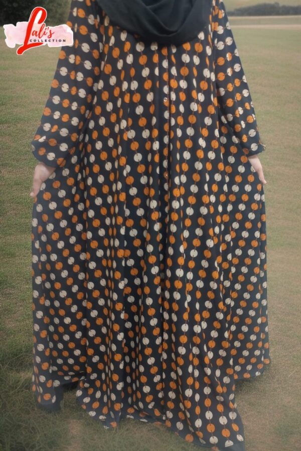 Front Open Printed Abaya - Image 5