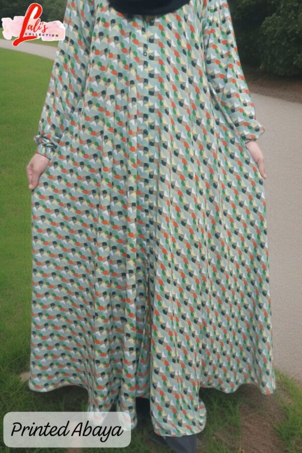 Front Open Printed Abaya - Image 4
