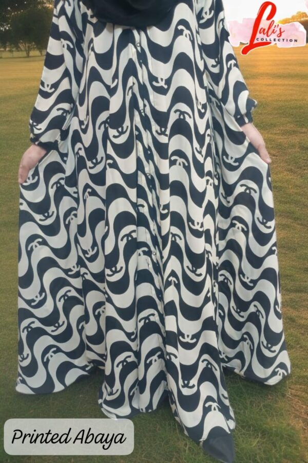 Front Open Printed Abaya