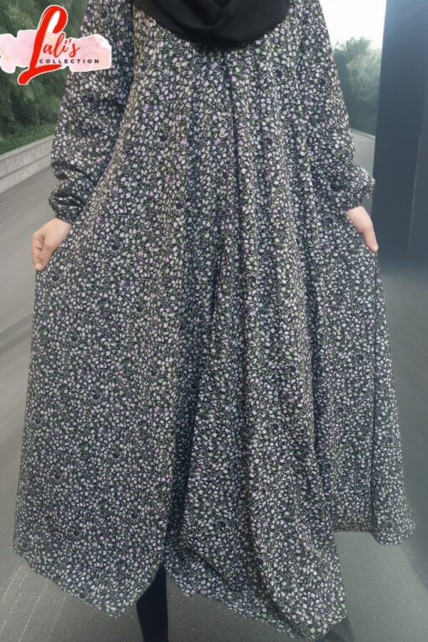 Front Open Printed Abaya - Image 8